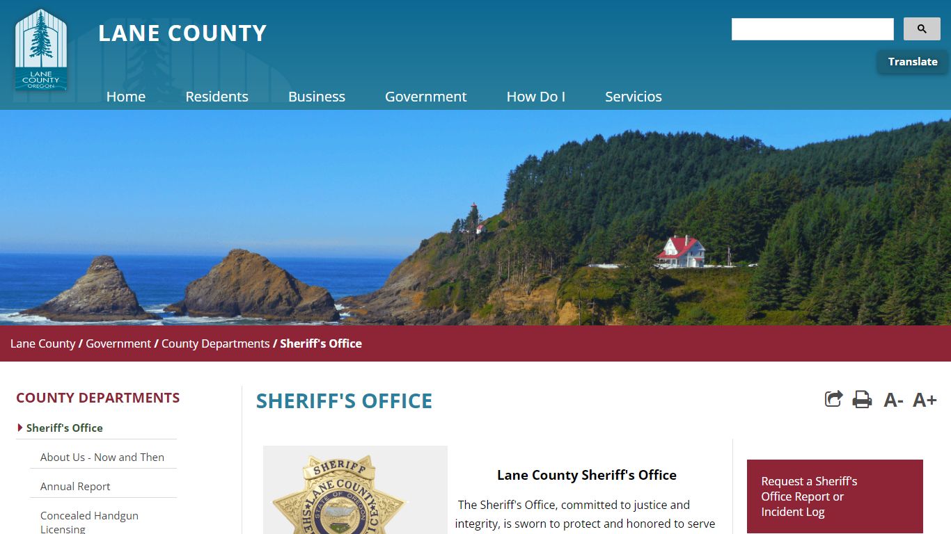 Sheriff's Office - Lane County